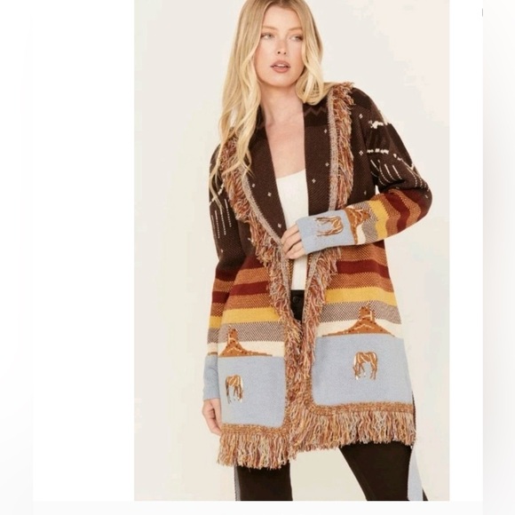 Idyllwind Sweaters - Idyllwind Multicolor Fringed Cardigan
